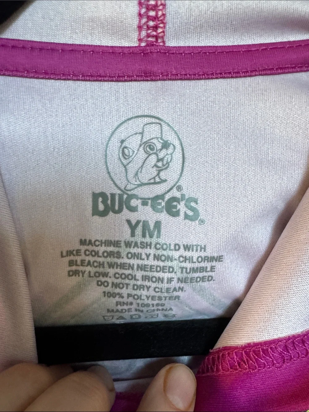 Bucees Hooded Gradient Pink-to-Aqua Rashguard Swim Top with hood size YM